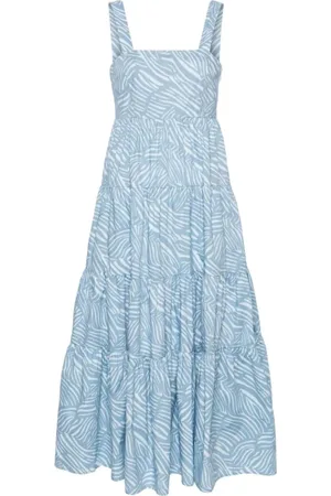 Michael Kors Femme, Robes, Bleu, Taille: 36 FR Robe midi zébrée