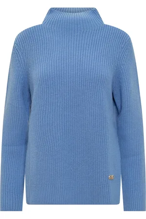 Michael Kors Femme, Pulls, Bleu, Taille: 40 FR Col Roulé à Col Tunnel