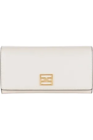 Elisabetta Franchi Femme, Accessoires, , Taille: ONE Size Portefeuille en simili cuir ivoire