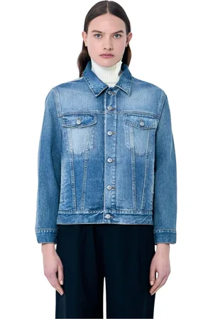 Maison Margiela Femme, Vestes, Bleu, Taille: 38 FR Veste en jean délavée