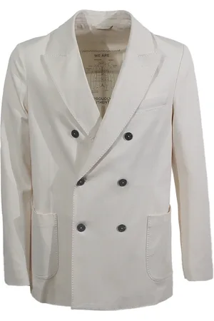 Circolo Homme, Vestes, Blanc, Taille: M Veste en Lin à Revers
