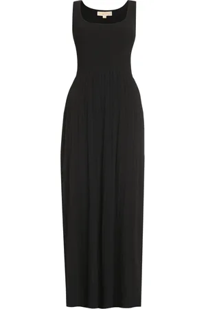 Michael Kors Femme, Robes, Noir, Taille: 42 FR Robe longue en tricot côtelé extensible