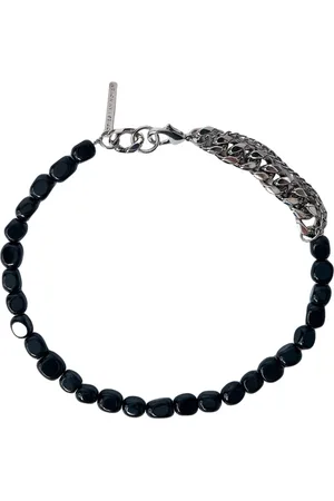 DRIES VAN NOTEN Homme, Accessoires, Noir, Taille: ONE Size Collier Perles et Chaîne Design Contrasté Fermoir Homard