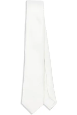 corneliani Homme, Accessoires, Blanc, Taille: ONE Size Cravates Blanches en Sergé à Papillon