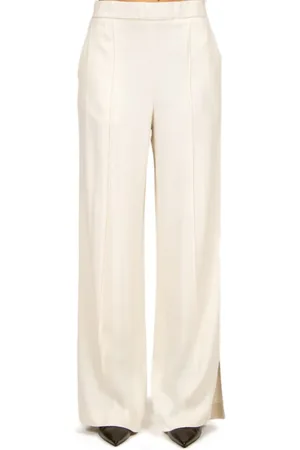 LIVIANA CONTI Femme, Pantalons, , Taille: 42 FR Pantalon Large Jambe en Viscose Crème