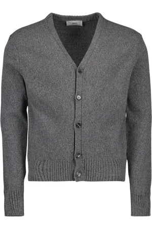 Ami Homme, Pulls, Gris, Taille: M Cardigan en cachemire à col en V