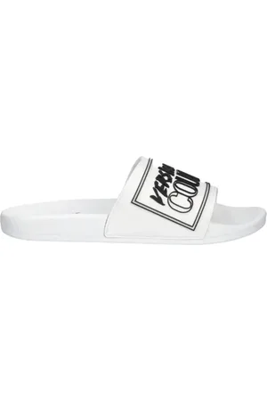 VERSACE Homme, Chaussures, Blanc, Taille: 45 EU Sandales Blanches avec Logo Relief