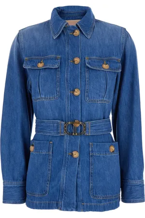 Twin-Set Femme, Vestes, Bleu, Taille: 40 FR Veste en Denim Bleu avec Poches