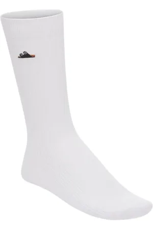 Birkenstock Homme, Sous-vêtements, Blanc, Taille: L Chaussettes côtelées en coton avec broderie