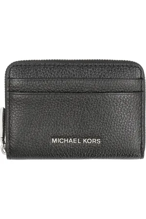 Michael Kors Femme, Accessoires, Noir, Taille: ONE Size Portefeuille en Cuir Grainé avec Fermeture Éclair