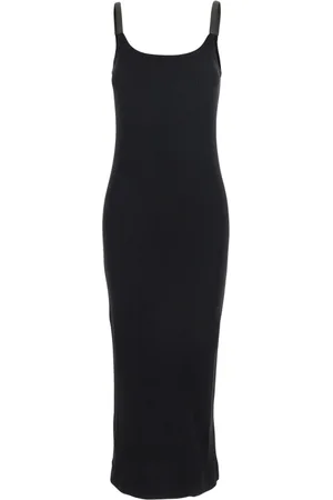 Brunello Cucinelli Femme, Robes, Noir, Taille: 40 FR Robe Noire sans Manches avec Détail Monil