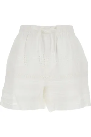 Isabel Marant Femme, Shorts, Blanc, Taille: 38 FR Shorts Blancs avec Détails en Dentelle en Coton Femme