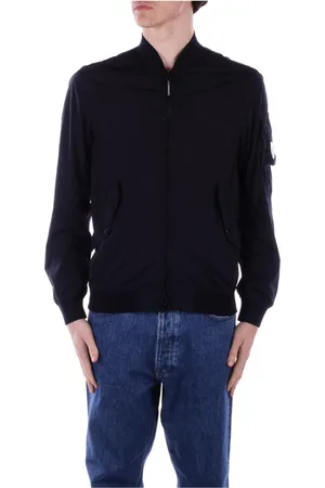 C.P. Company Homme, Vestes, Bleu, Taille: M Manteau Slim Fit Logo Côté Zip