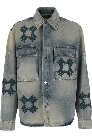 AMIRI Homme, Chemises, Bleu, Taille: M Chemise en Denim Bleu avec Impressions MA-Quad