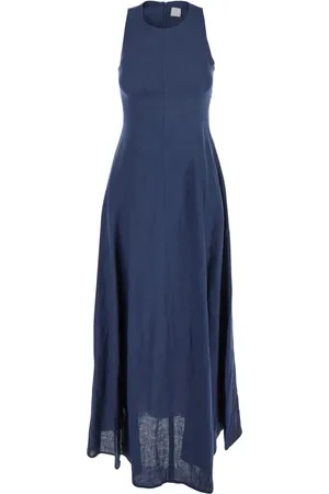 ELEVENTY Femme, Robes, Bleu, Taille: 40 FR Robe sans Manches en Lin Bleu