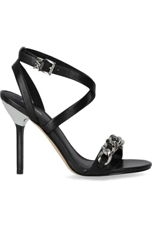 Michael Kors Femme, Chaussures, Noir, Taille: 39 EU Sandales Asha en cuir ornées