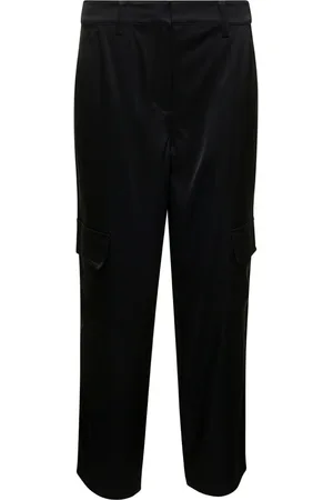 Michael Kors Femme, Pantalons, Noir, Taille: 36 FR Pantalon Cargo en Satin