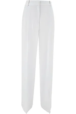 Michael Kors Femme, Pantalons, Blanc, Taille: 36 FR Pantalon taille haute ajusté
