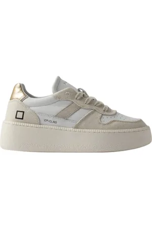 D.A.T.E. Femme, Chaussures, Blanc, Taille: 40 EU Baskets Blanches Court Platform Beige