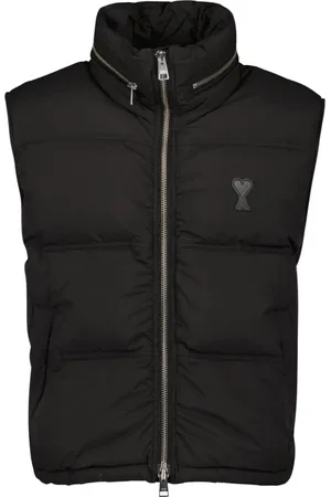 Ami Homme, Vestes, Noir, Taille: S Veste sans manches motif cœur