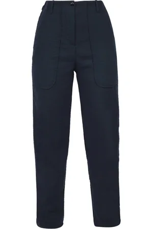 Alessia Santi Femme, Pantalons, Bleu, Taille: 42 FR Pantalon en twill carotte avec taille élastique