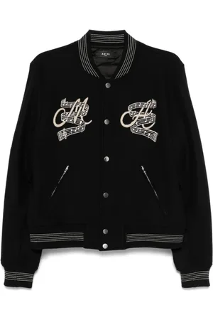 AMIRI Homme, Vestes, Noir, Taille: L Veste Noire avec Logo Brodé Outerwear