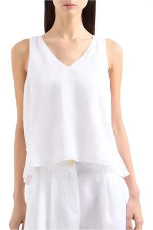 Armani Exchange Femme, Tops, Blanc, Taille: 40 FR Haut Optique Blanc Modèle Xw001177 Af12815