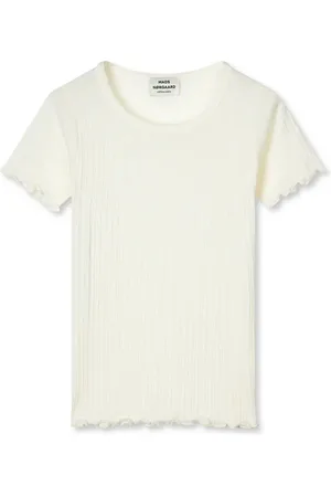 Mads Norgaard Femme, Tops, Blanc, Taille: 40 FR Vanilla Ice Pointella Trixy Tee