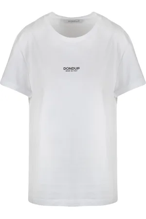 Dondup Femme, Tops, Blanc, Taille: 36 FR T-shirt en jersey avec encolure Girocollo