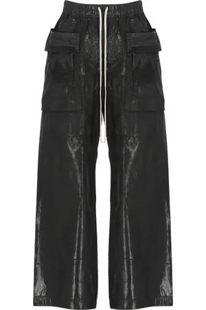Rick Owens Homme, Pantalons, Noir, Taille: L Pantalon Cargo Noir Taille Élastique Cordon