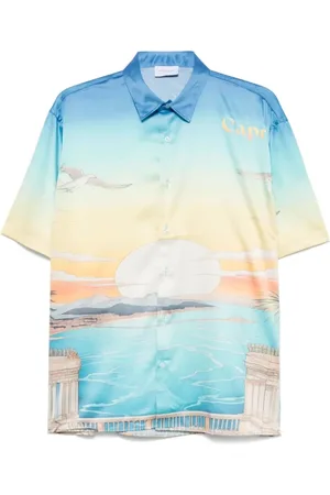 Family First Homme, Chemises, Multicolore, Taille: M Chemise Classique Aqua avec Manches Courtes