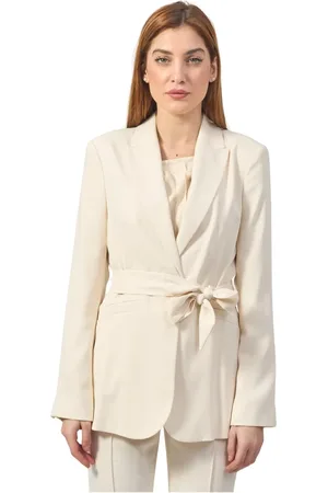 Silvian Heach Femme, Vestes, , Taille: 38 FR Veste Blanche Lait avec Revers