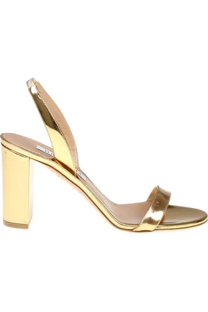 Aquazzura Femme, Chaussures, Jaune, Taille: 36 EU Sandales Soft Gold Élégantes