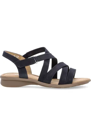 Gabor Femme, Chaussures, Bleu, Taille: 36 EU Sandales bleues en cuir nubuck
