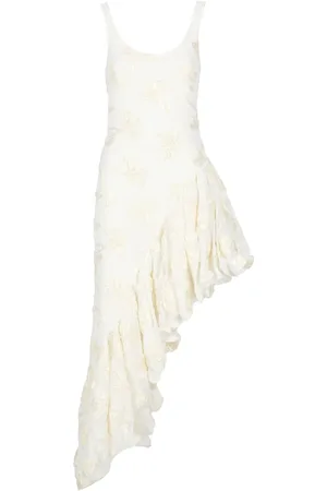 ROTATE Femme, Robes, , Taille: 42 FR Robe Ivoire à Motif Floral Gaufré