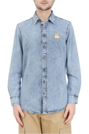Moschino Homme, Chemises, Bleu, Taille: M Chemise Couture 100% Coton