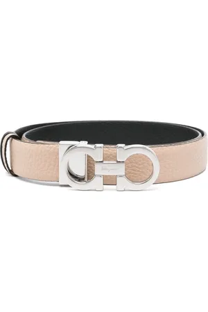 Salvatore Ferragamo Femme, Accessoires, Rose, Taille: 90 CM Ceinture en Cuir Marron Clair avec Boucle Gancini