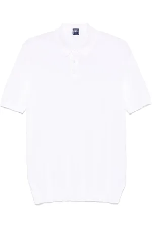 FEDELI Homme, Tops, Blanc, Taille: XL Pull Blanc à Manches Courtes à Boutons