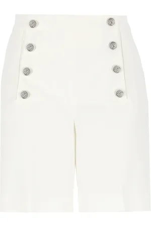 Etro Femme, Shorts, , Taille: 38 FR Shorts en coton taille haute avec boutons logo