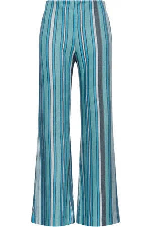 Maliparmi Femme, Pantalons, Bleu, Taille: 34 FR Rayures Colorées Pantalon