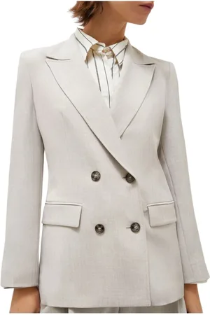 MARELLA Femme, Vestes, Gris, Taille: 36 FR Veste Americana Élégante en Couleur Arena