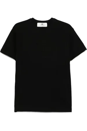 Elisabetta Franchi Femme, Tops, Noir, Taille: 40 FR T-shirt Noir Col Rond