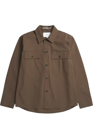 Norse projects Homme, Chemises, Brun, Taille: M Hjalmer Chestnut Twill Overshirt