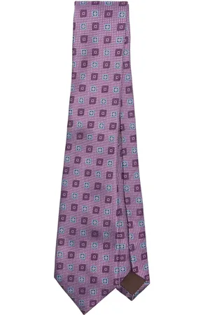 CANALI Homme, Accessoires, Violet, Taille: ONE Size Améthyste Violet Jacquard Pointe Cravate