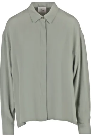 8PM Femme, Blouses et Chemises, Vert, Taille: 36 FR Chemise en Georgette avec Col Classique