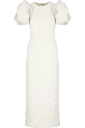 ROTATE Femme, Robes, , Taille: 36 FR Robe Ivoire à Fleurs en Relief