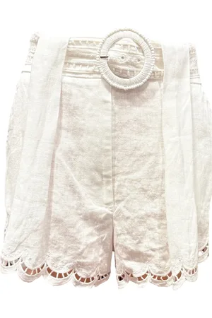 Farm Rio Femme, Shorts, , Taille: 42 FR Shorts de course blancs avec ourlet ondulé