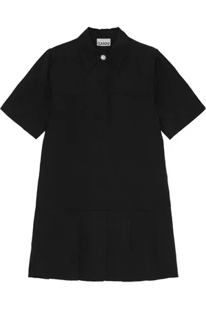 Ganni Femme, Robes, Noir, Taille: 38 FR Robe Mini en Twill