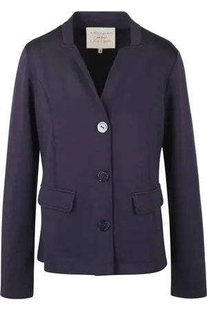 Alessia Santi Femme, Vestes, Bleu, Taille: 36 FR Veste sweat décontractée à boutons