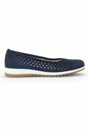 Gabor Femme, Chaussures, Bleu, Taille: 38 1/2 EU Ballerines bleues en cuir velours